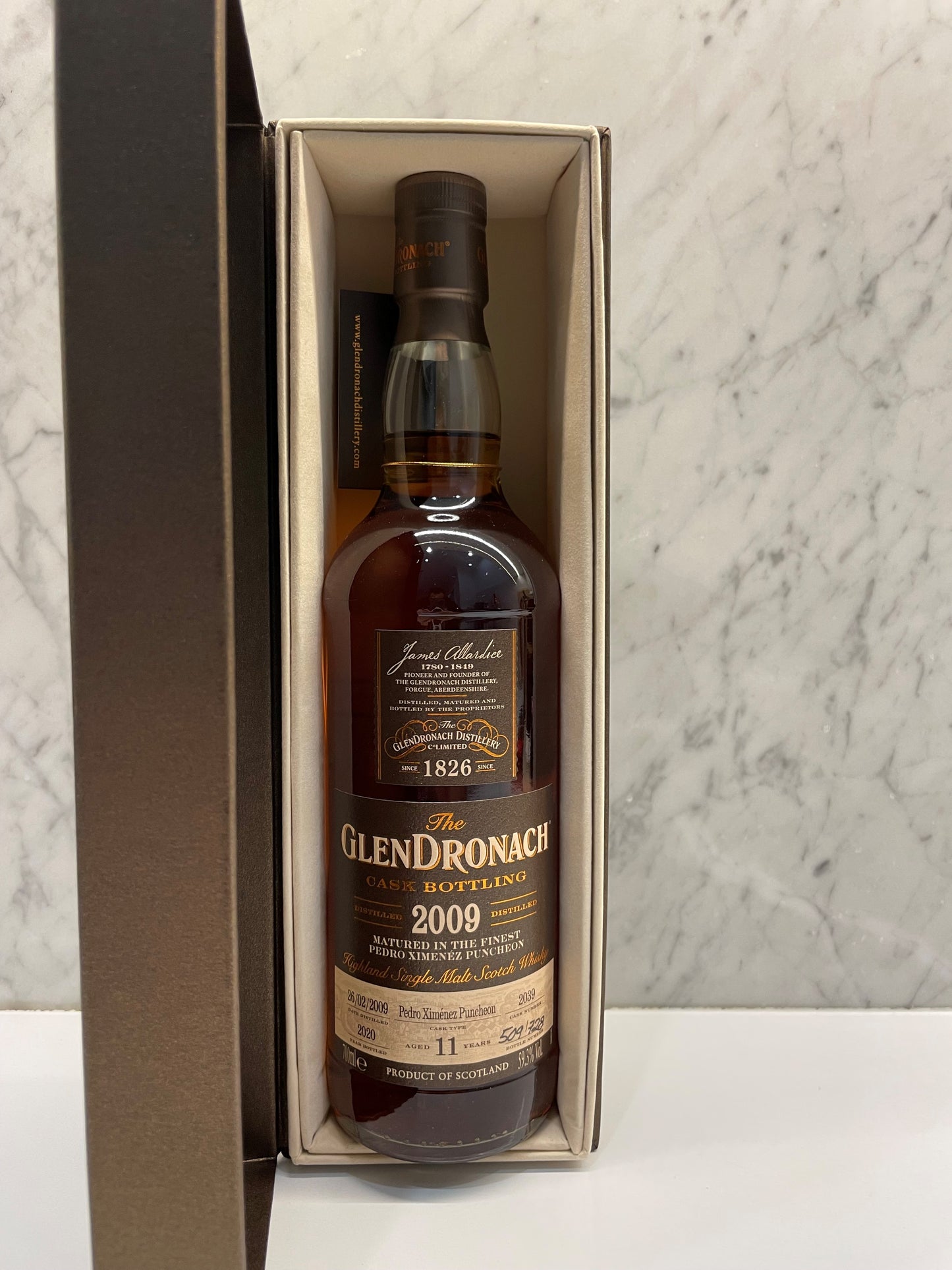 GlenDronach 2009 11 Year Old PX Single Cask #2039 ABV 59.3% 700ml - Cigar & Whisky Cellar