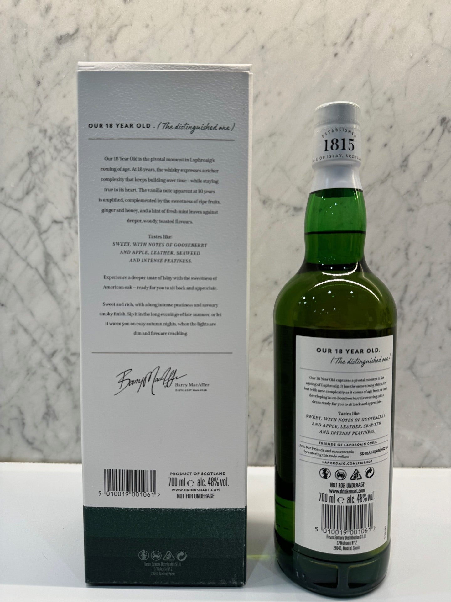Laphroaig 18 Year Old Whisky ABV 48% 700ML - Cigar & Whisky Cellar