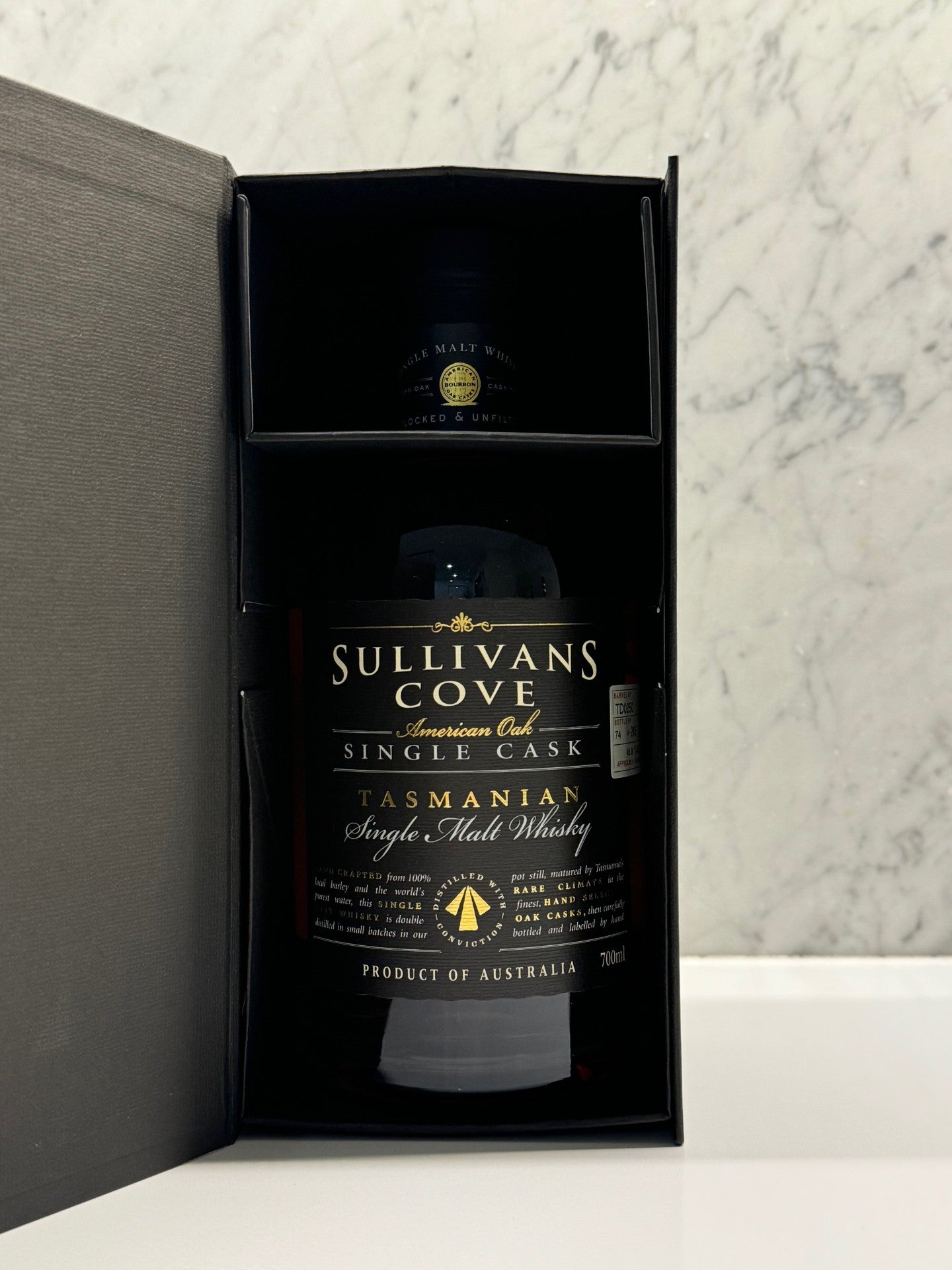 Sullivans Cove ex-Bourbon American Oak TD0250 Single Malt whisky ABV 46.9 % 700ml - Cigar & Whisky Cellar