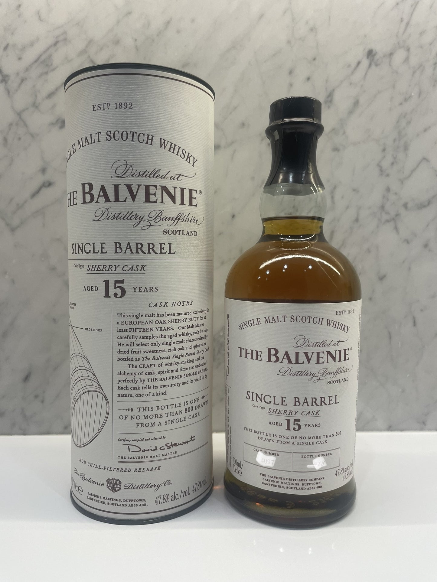 Balvenie 15 Year Old Single Barrel Sherry Cask Single Malt Scotch Whisky ABV 47.8% 700mL - Cigar & Whisky Cellar