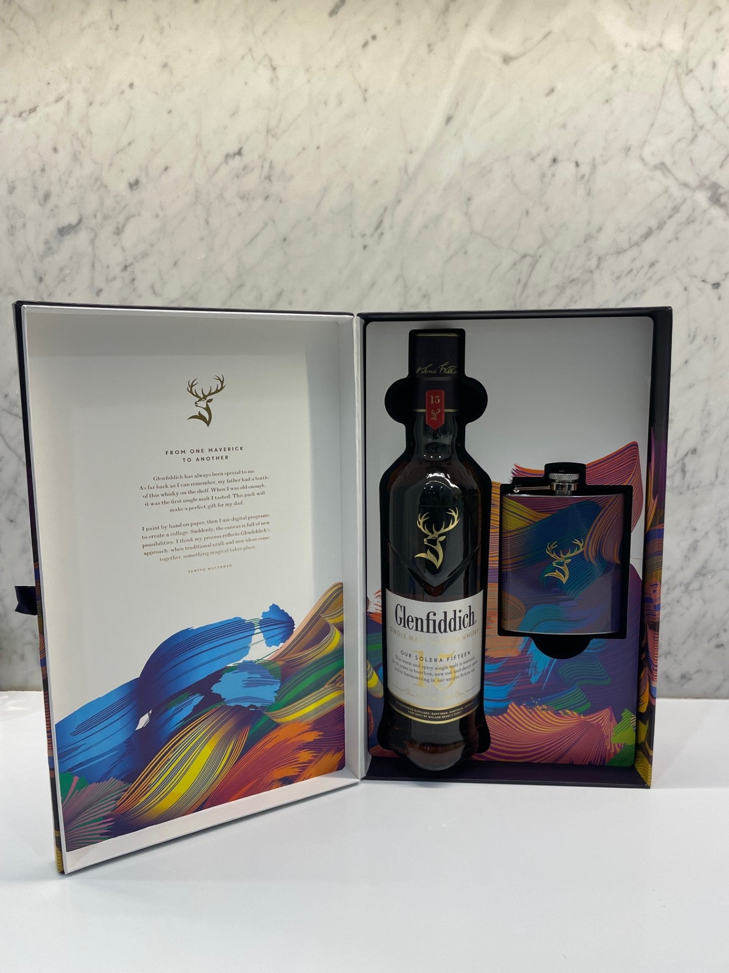 Glenfiddich 15 Year Old Limited Edition Design + Flask Single Malt Scotch Whisky 700mL - Cigar & Whisky Cellar