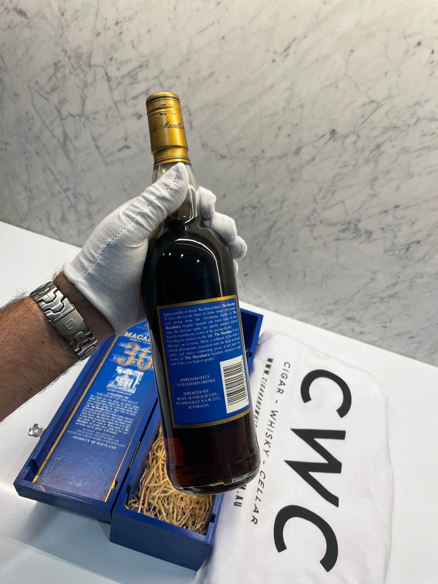 IN STOCK. Rare Blue Box. CONTACT US - The Macallan 30 Year Old Single Malt Scotch Whisky (700ml) ABV 43% - Cigar & Whisky Cellar