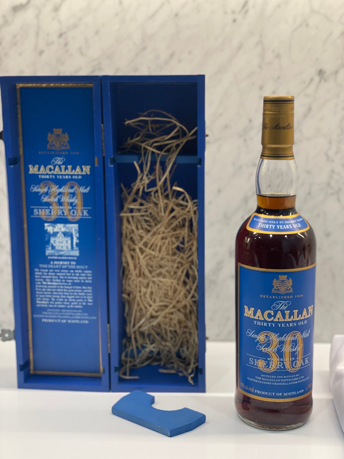 IN STOCK. Rare Blue Box. CONTACT US - The Macallan 30 Year Old Single Malt Scotch Whisky (700ml) ABV 43% - Cigar & Whisky Cellar
