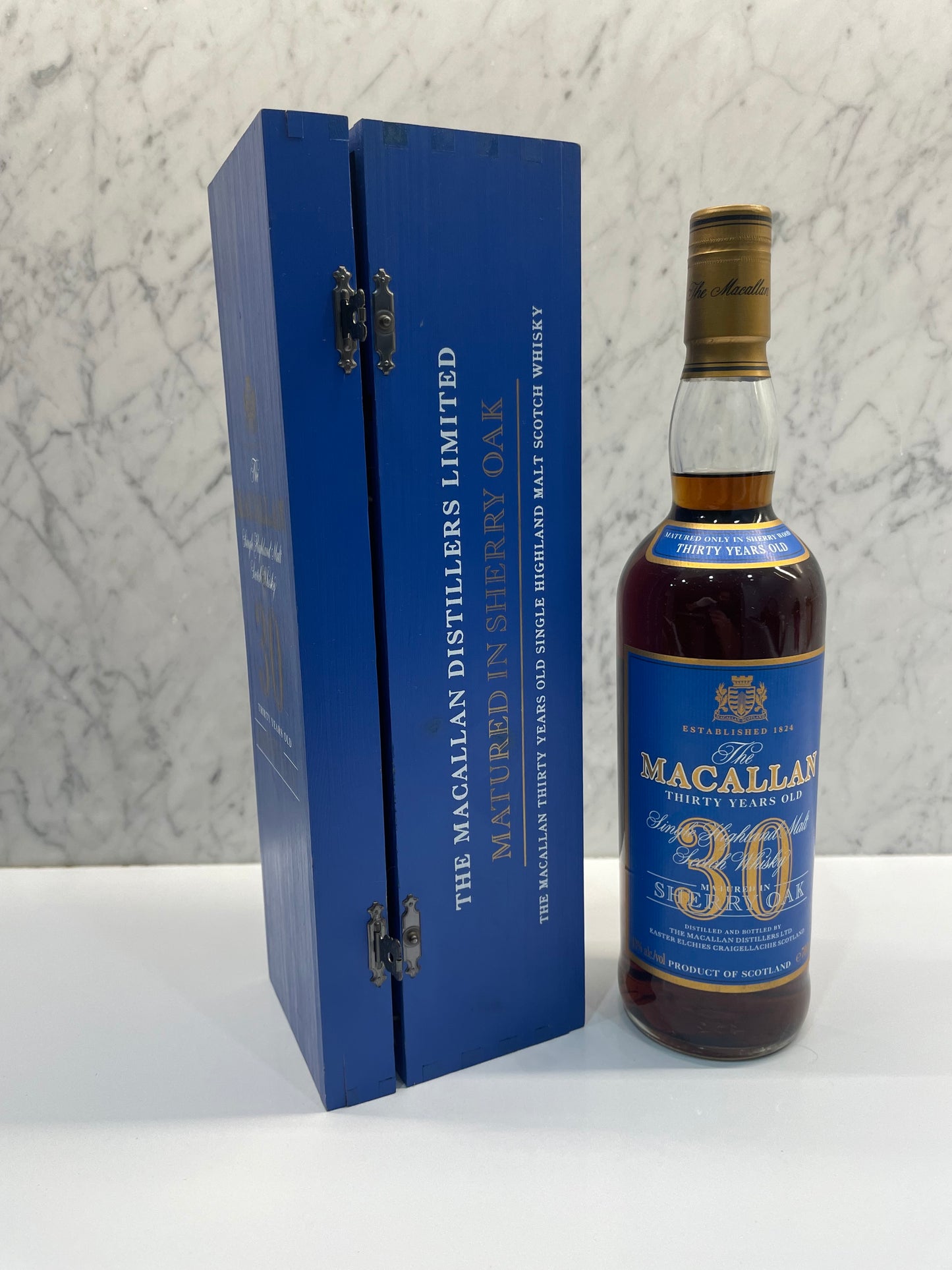 IN STOCK. Rare Blue Box. CONTACT US - The Macallan 30 Year Old Single Malt Scotch Whisky (700ml) ABV 43% - Cigar & Whisky Cellar