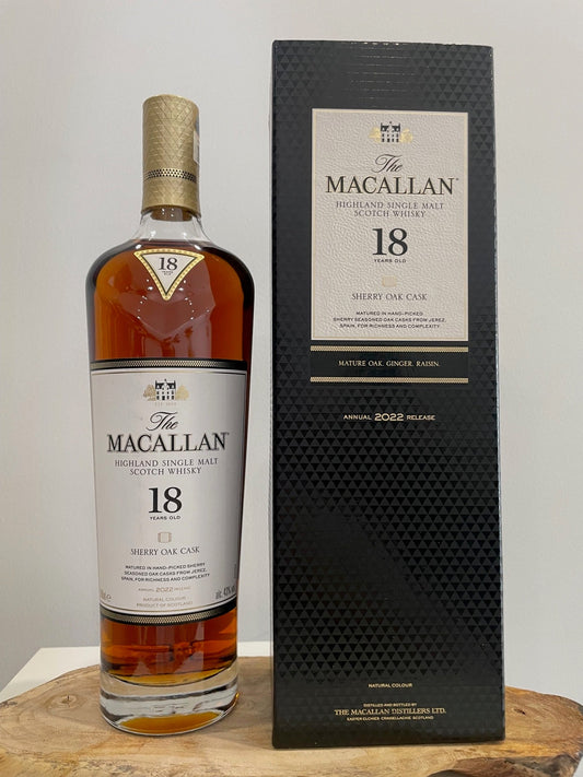 Macallan 18 Year Old Sherry Oak Cask 2022 Release 700ML ABV 43% - Cigar & Whisky Cellar