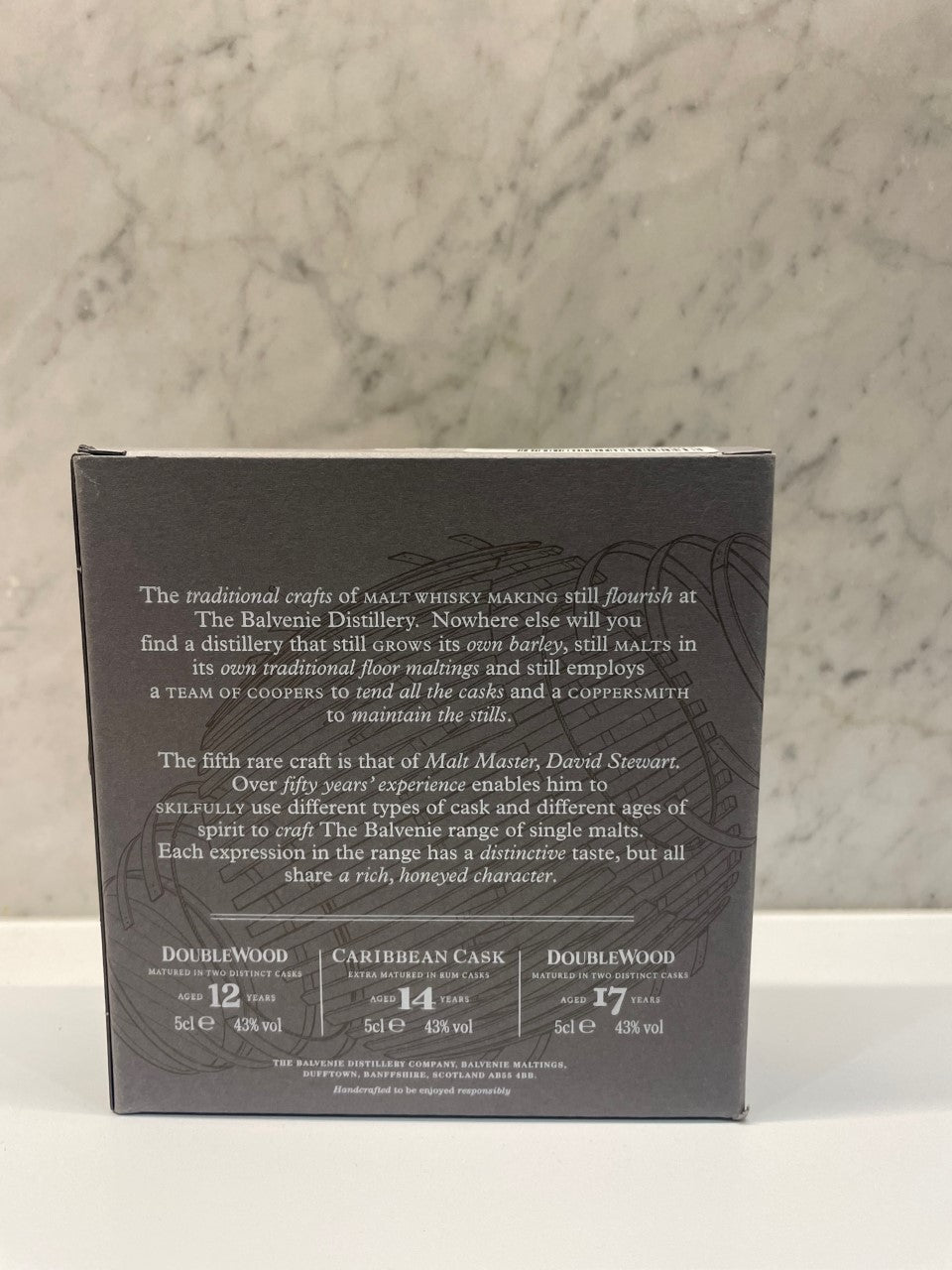 Balvenie Gift Pack - DoubleWood 12 & 17 Year Old, Caribbean 14 Year Old - 3x50ML Miniatures ABV 43% - Cigar & Whisky Cellar