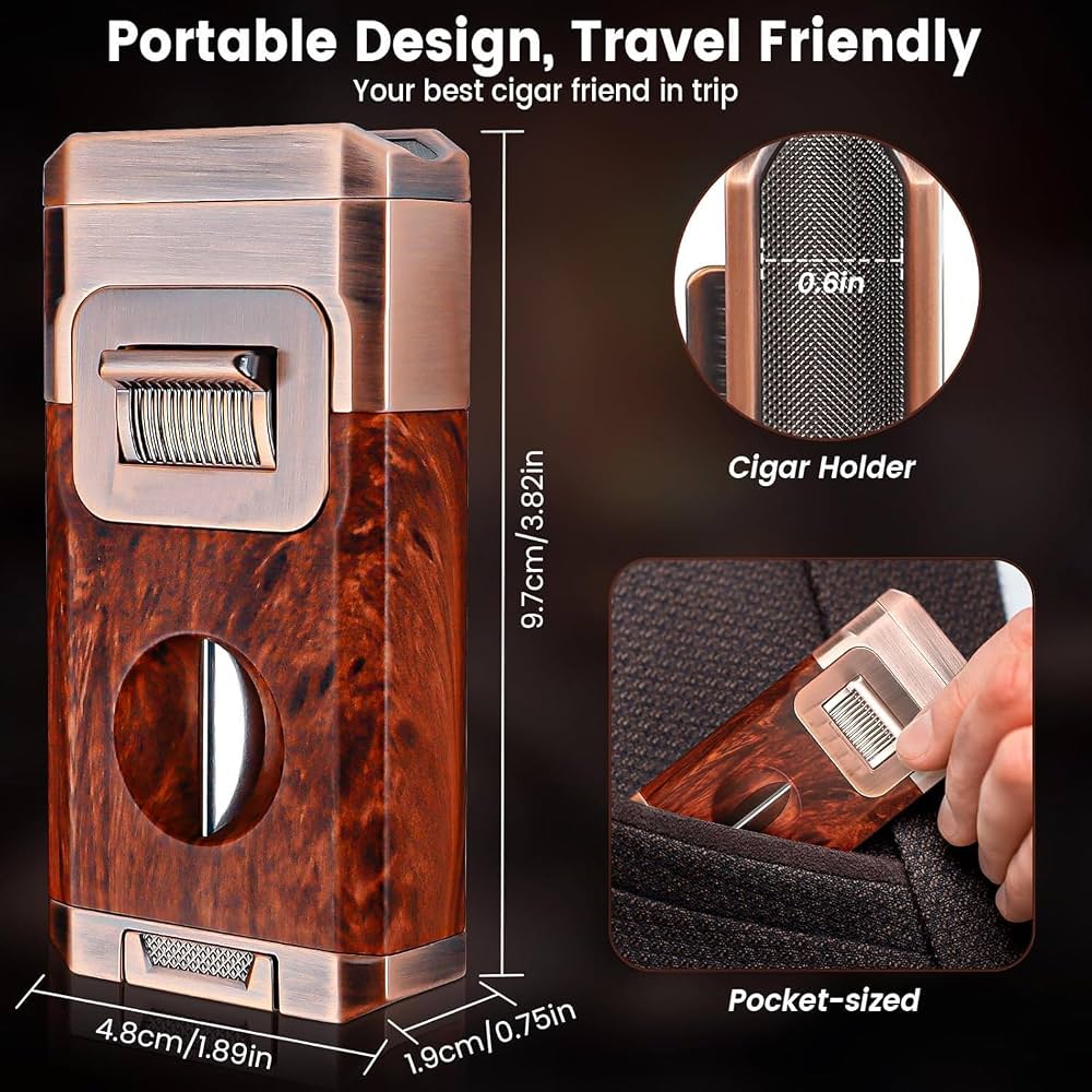 Duel Jet Cigar Lighter With Cigar Cutter - Cigar & Whisky Cellar