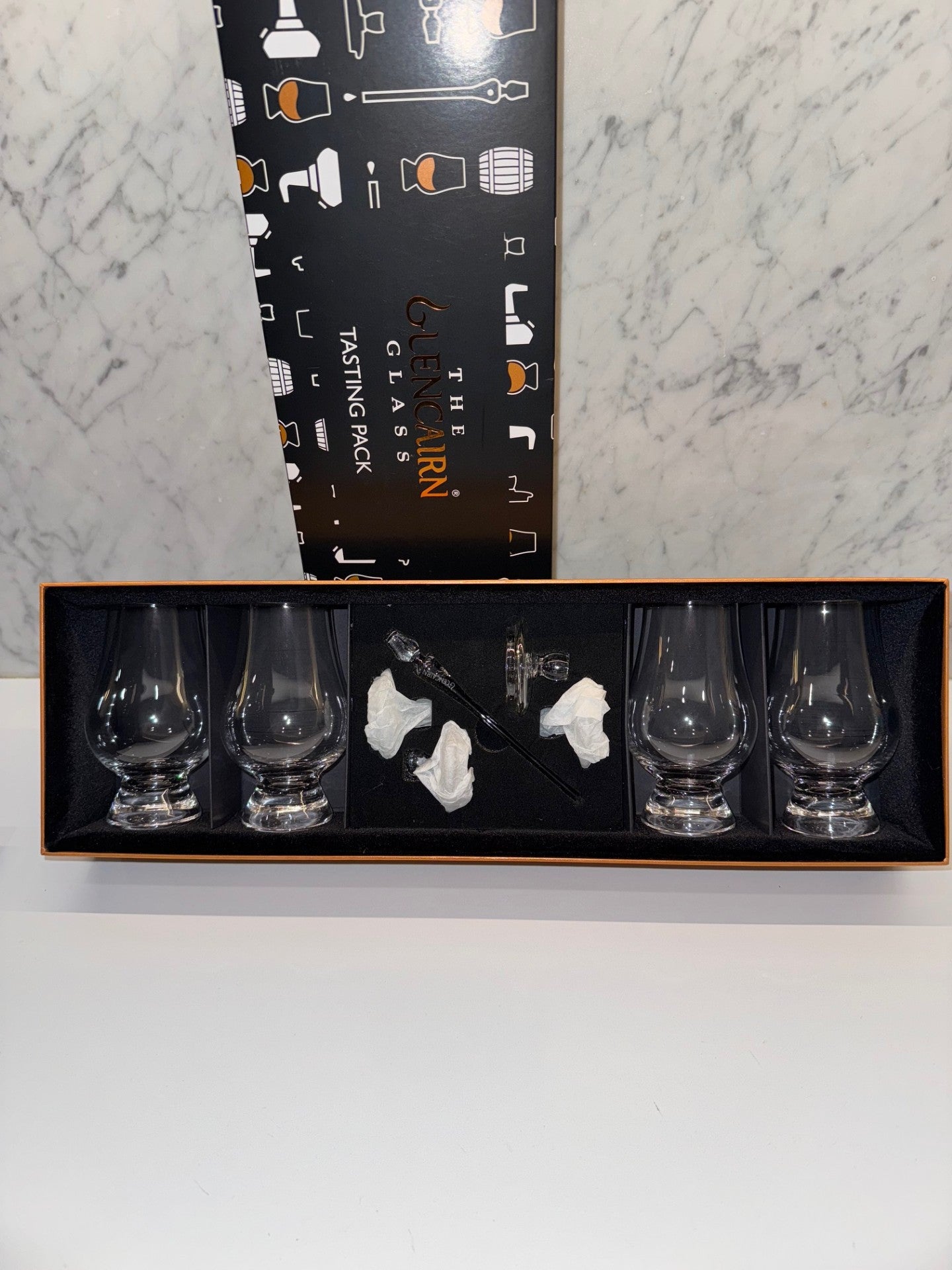 Glencairn Tasting Kit with Glasses, Lids and Pipette in Solid Presentation Box - Cigar & Whisky Cellar